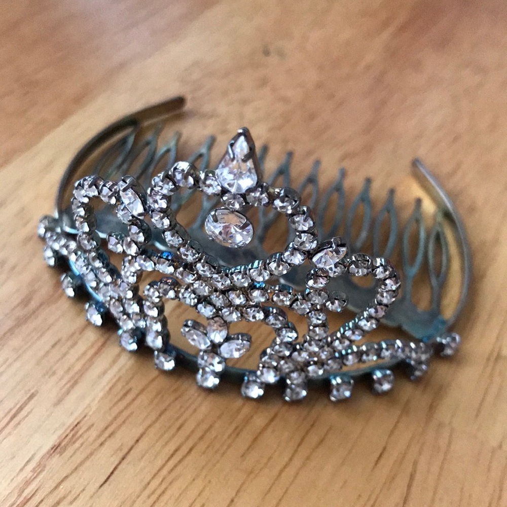 Mini Tiara Comb Dark Bronze Metal